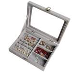 coffret bijoux femme velours et verre