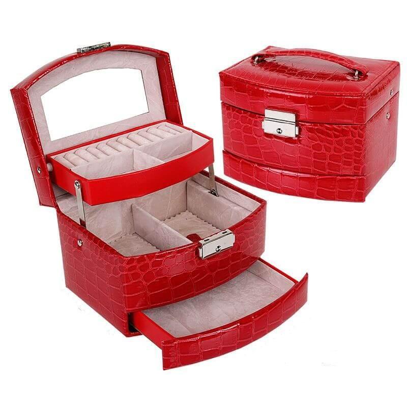 coffret bijoux rouge