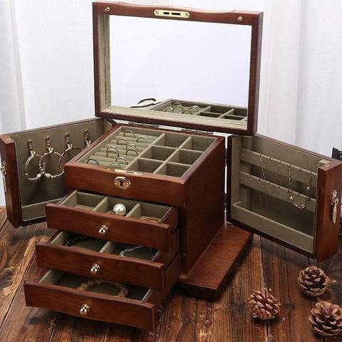 Boîte à bijoux en bois exotique